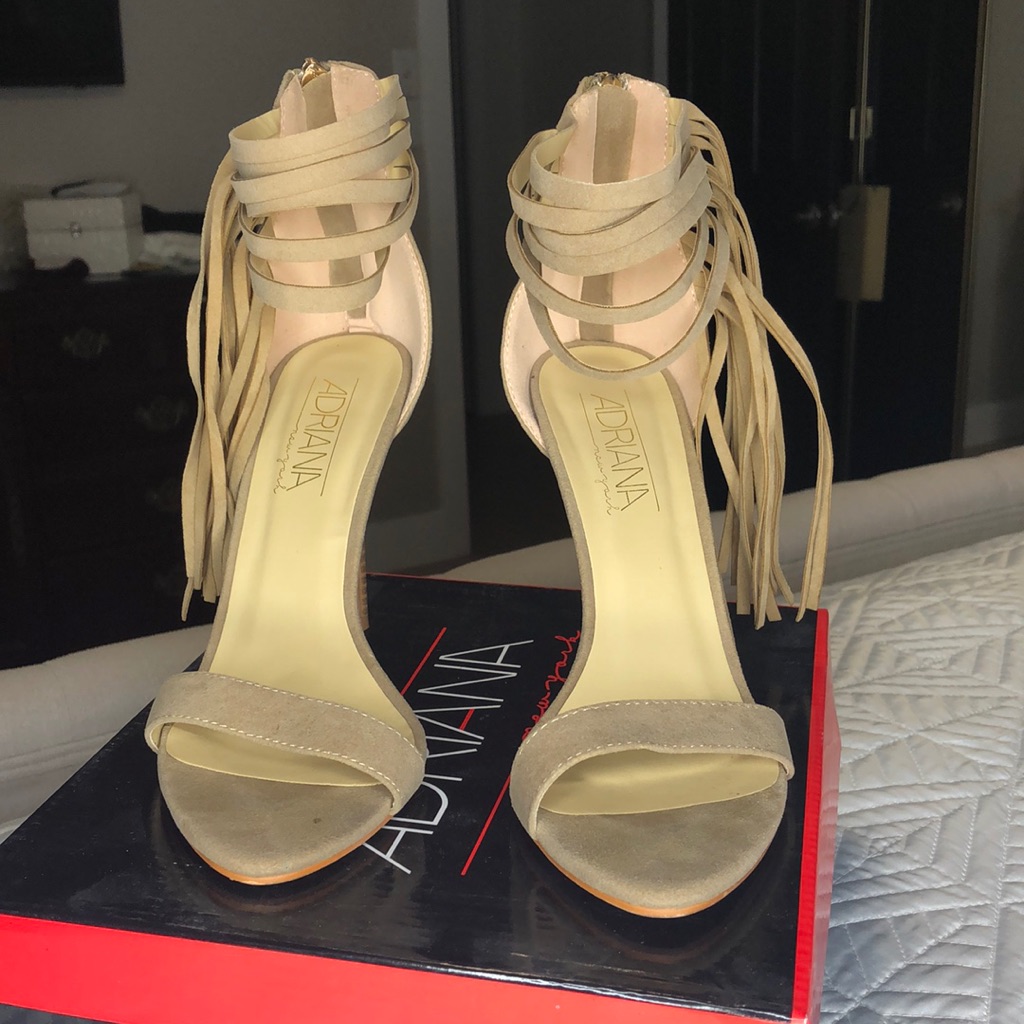 Tan Fringe High Heel